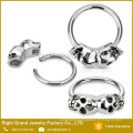 14g Captive Bead Septum Ring Skull Skeleton 316L Stainless Steel Body Jewelry